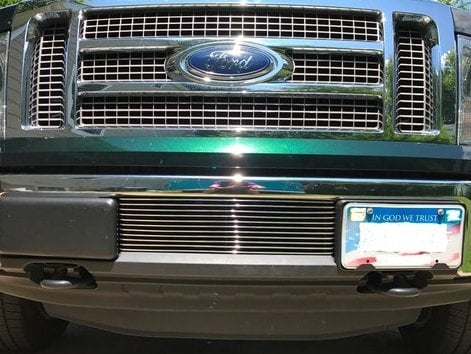 RedRock Lower Bumper Grille Insert; Polished (09-14 F-150, Excluding Raptor, Harley Davidson & 2011 Limited)