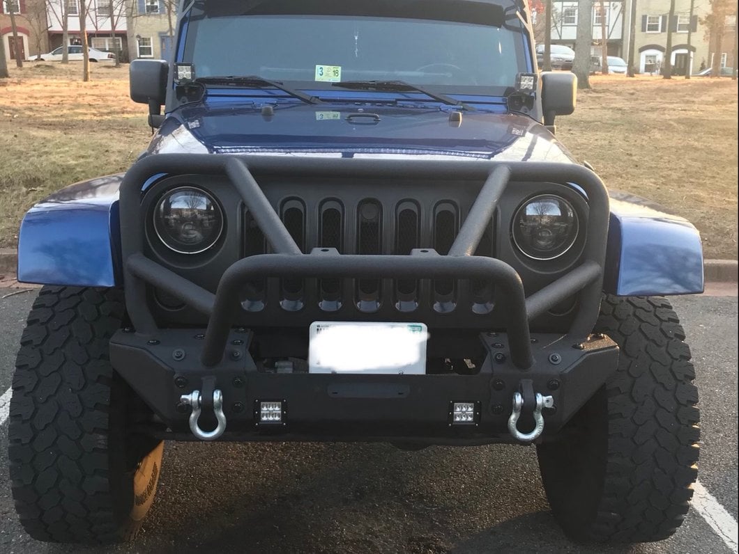 RedRock Juggernaut Stubby Front Bumper with LED Lights (07-18 Jeep Wrangler JK)