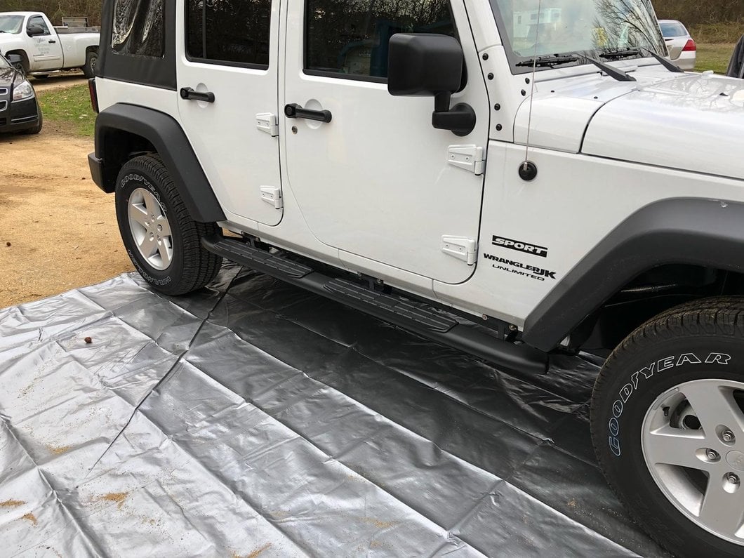 RedRock Pinnacle Oval Bent End Side Step Bars; Textured Black (07-18 Jeep Wrangler JK 4-Door)