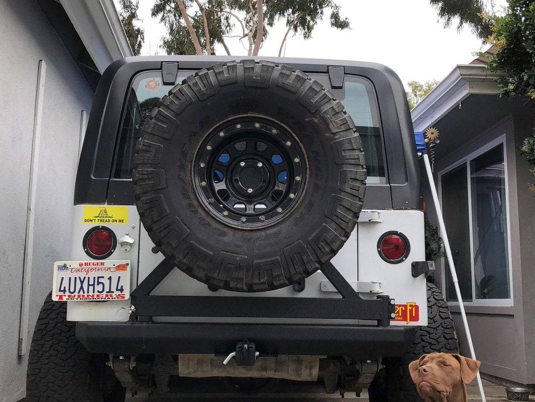 RedRock Rock Crawler Rear Bumper with Tire Carrier; Textured Black (87-06 Jeep Wrangler YJ & TJ)