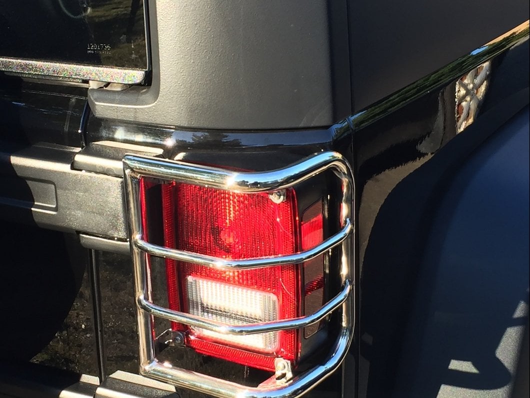 RedRock Wrap-Around Tail Light Guards; Stainless Steel (07-18 Jeep Wrangler JK)