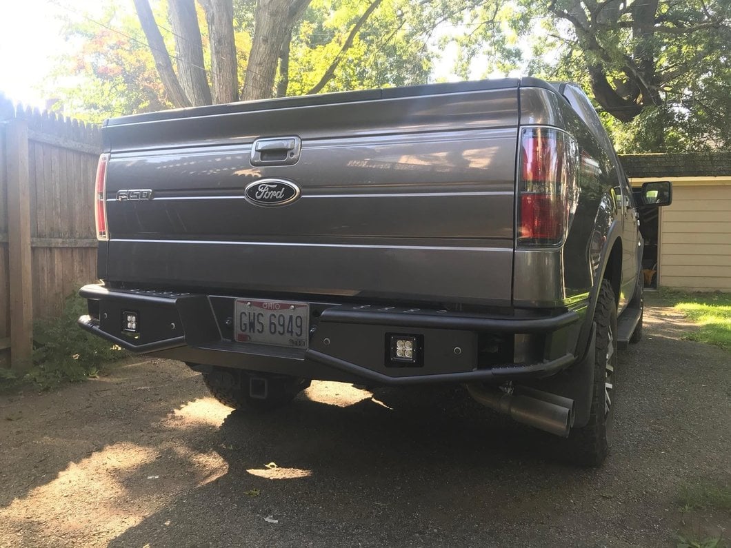 RedRock Tubular Off-Road Rear Bumper with LED Fog Lights (06-14 F-150)