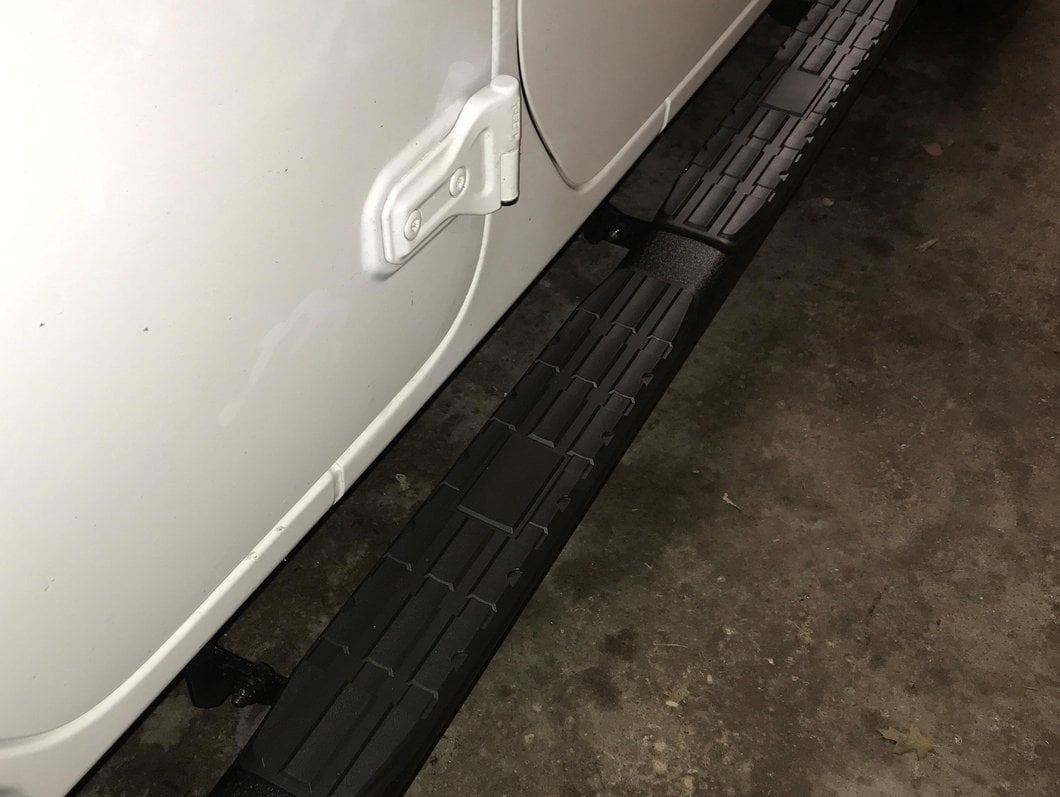 RedRock Pinnacle Oval Bent End Side Step Bars; Textured Black (18-25 Jeep Wrangler JL 4-Door)