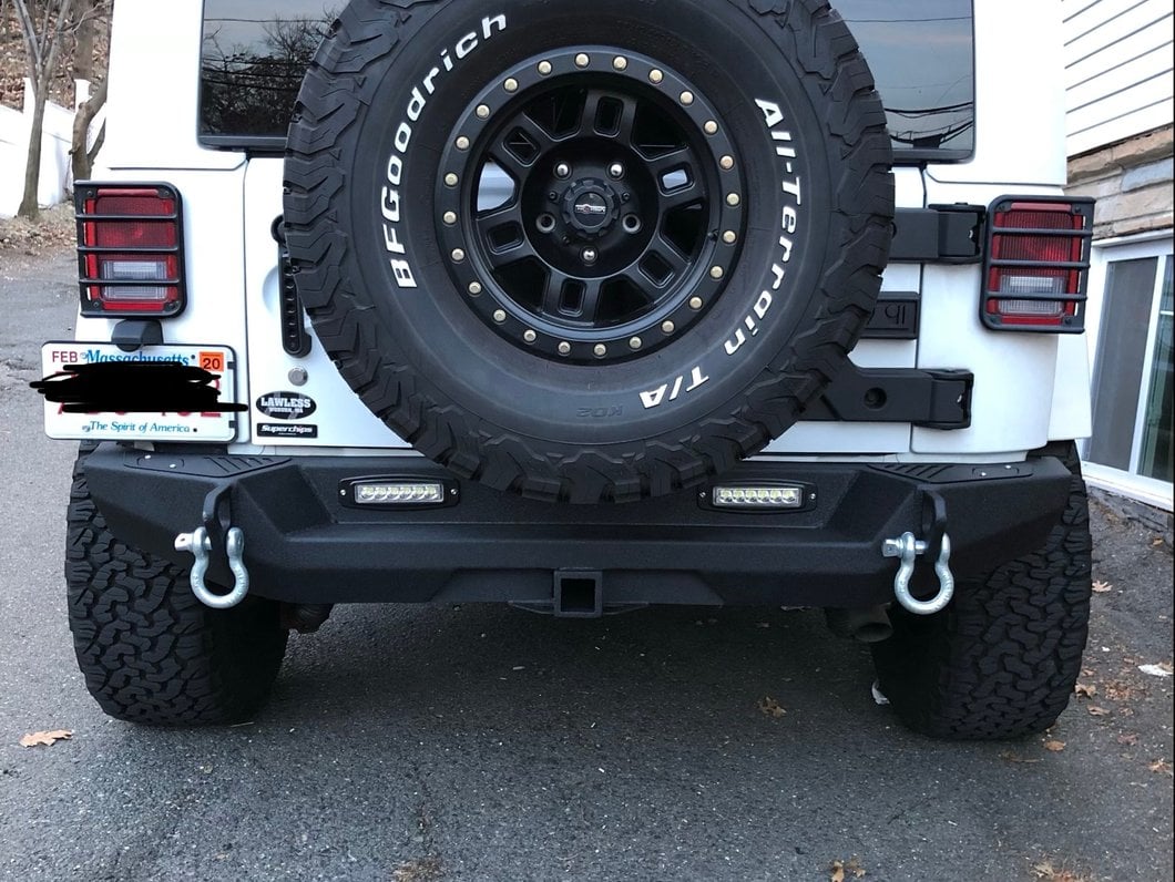 RedRock Max-HD Rear Bumper with LED Fog Lights (07-18 Jeep Wrangler JK)
