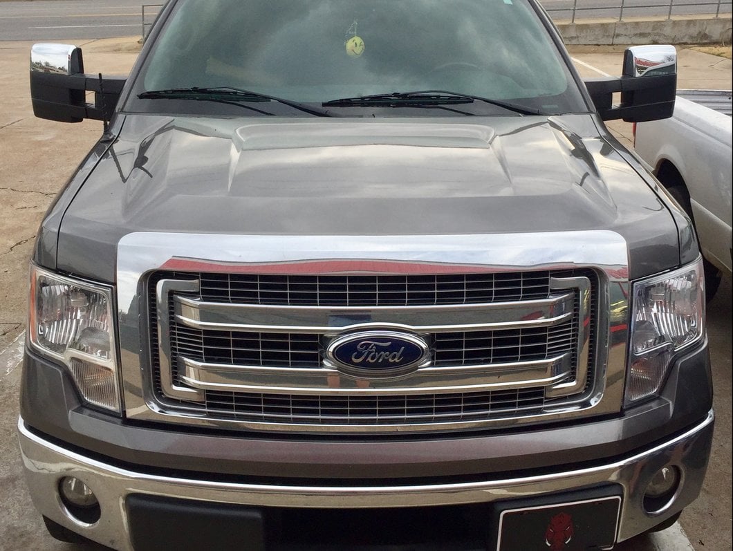 RedRock Memory Power Adjust Heated Manual Foldaway Towing Mirrors with Puddle Lights and Turn Signals; Chrome; Passenger Side (09-14 F-150)