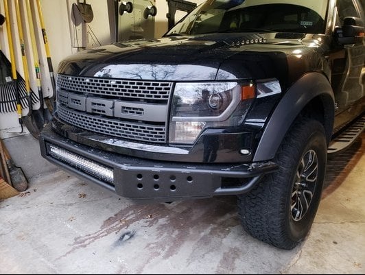 RedRock Tubular Off-Road Front Bumper with 30-Inch LED Light Bar (10-14 F-150 Raptor)