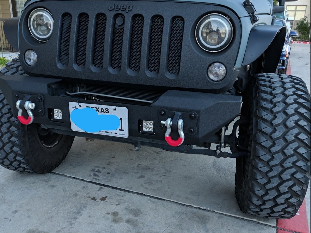 RedRock Max-HD Stubby Front Bumper with LED Fog Lights and Winch Mount (07-18 Jeep Wrangler JK)