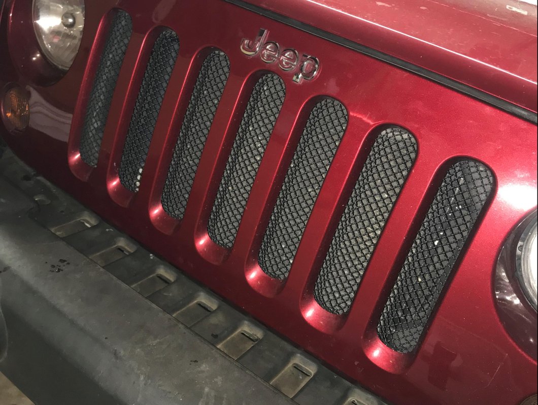 RedRock Wire Mesh Grille Insert; Black (07-18 Jeep Wrangler JK)