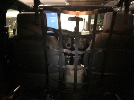 RedRock Front Pet Barrier Net; Black (07-18 Jeep Wrangler JK 2-Door)