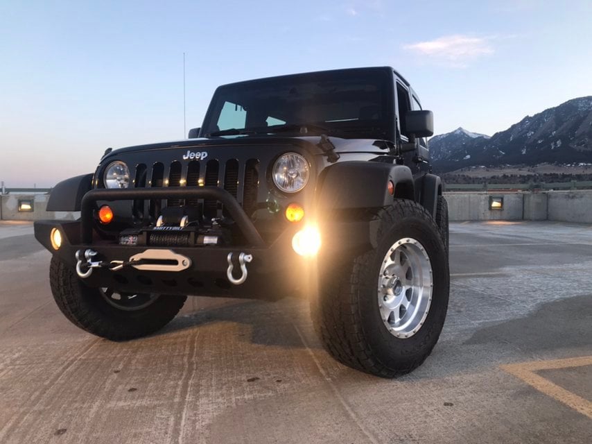 RedRock Full Width Winch Front Bumper with Halogen Fog Lights (07-18 Jeep Wrangler JK)