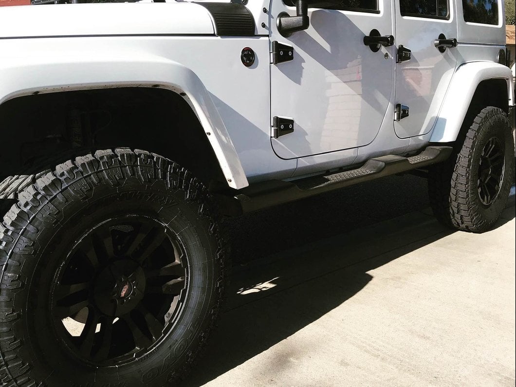 RedRock Door Hinge Covers; Gloss Black (07-18 Jeep Wrangler JK 4-Door)