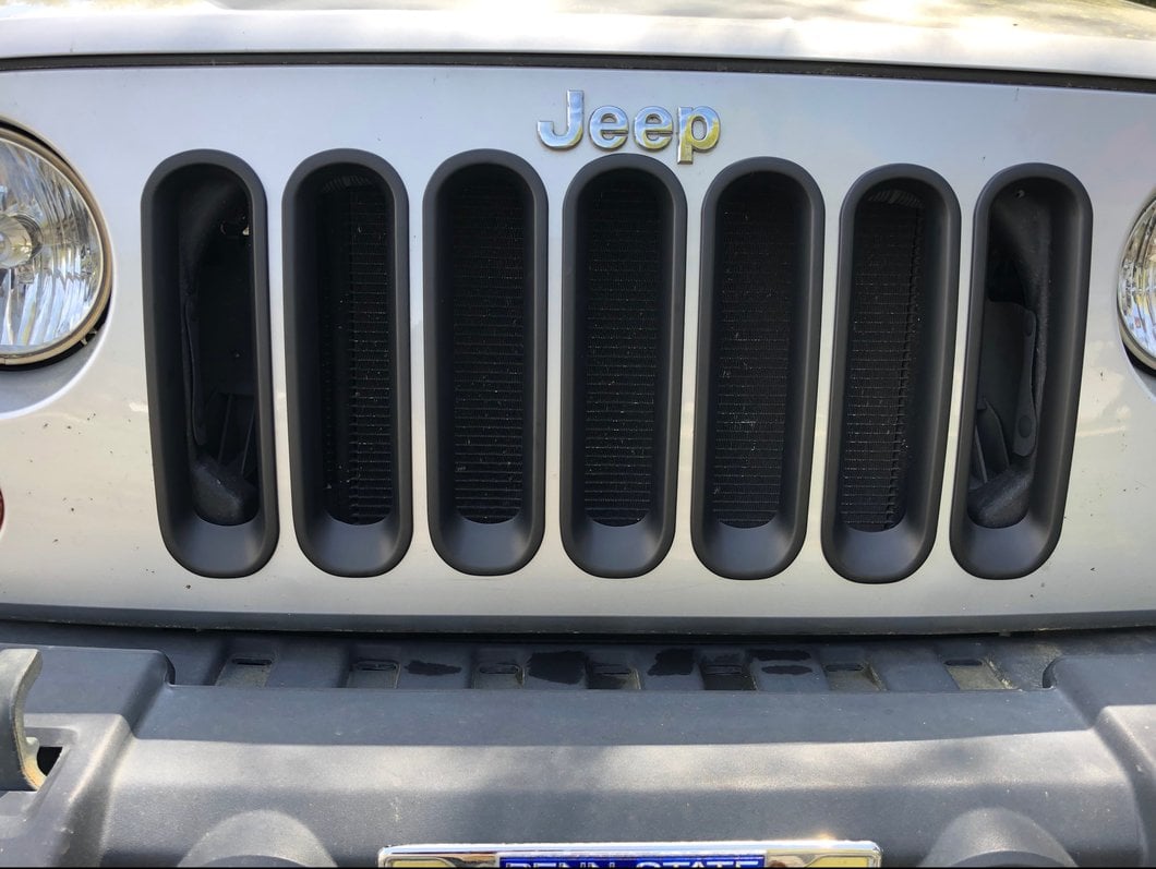 RedRock Grille Inserts; Matte Black (07-18 Jeep Wrangler JK)