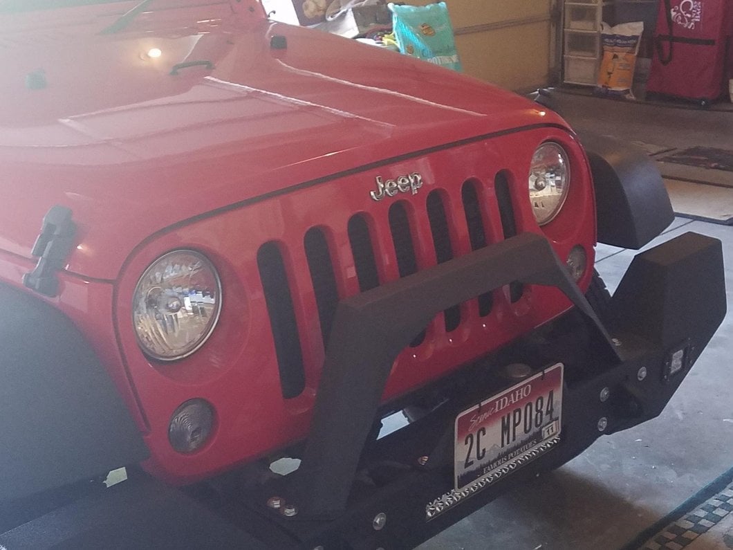 RedRock Max-HD Full Width Winch Front Bumper with Fog Lights and LED Light Bar (07-18 Jeep Wrangler JK)