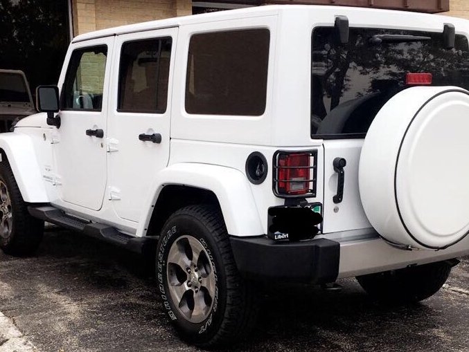 RedRock Wrap-Around Tail Light Guards; Gloss Black (07-18 Jeep Wrangler JK)
