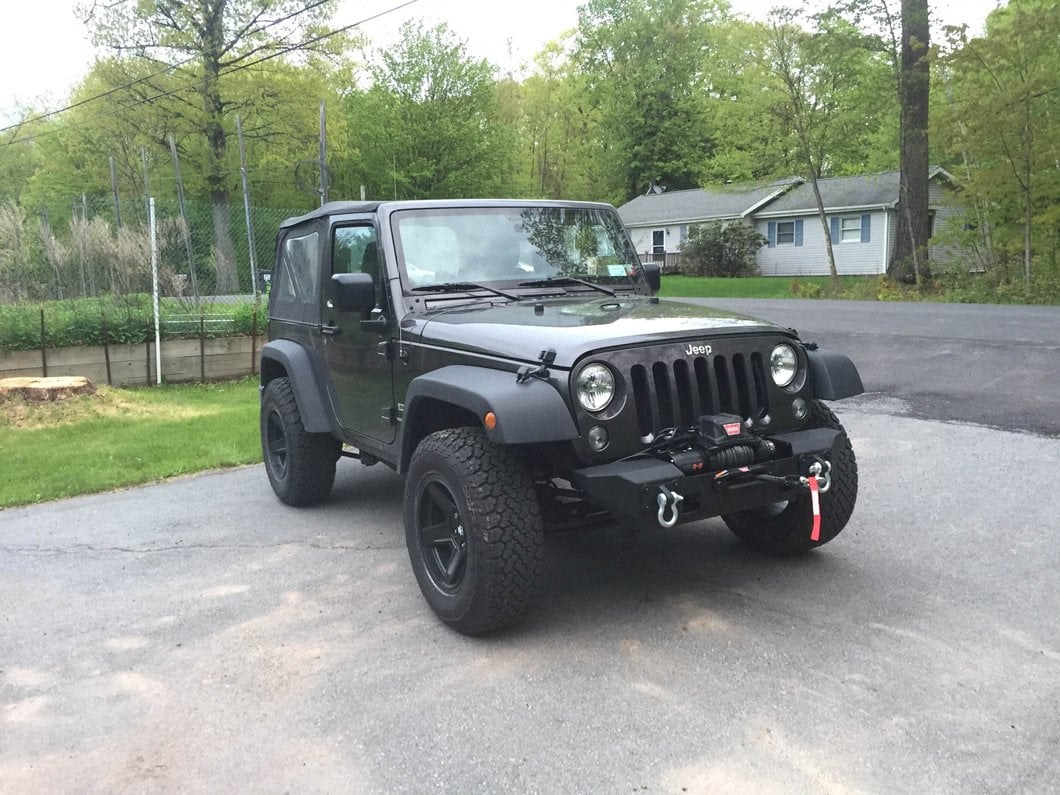 RedRock Max-HD Stubby Front Bumper with LED Fog Lights and Winch Mount (07-18 Jeep Wrangler JK)