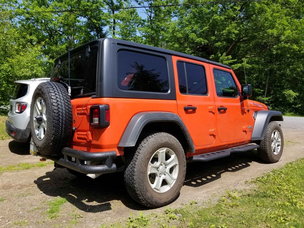 RedRock Tubular Rear Bumper with Wrap Around; Textured Black (18-25 Jeep Wrangler JL)