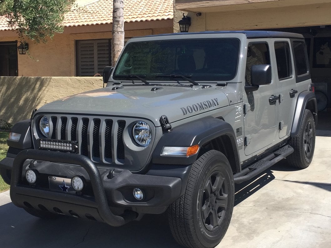 RedRock 3-Inch Bull Bar with Skid Plate; Textured Black (18-25 Jeep Wrangler JL)