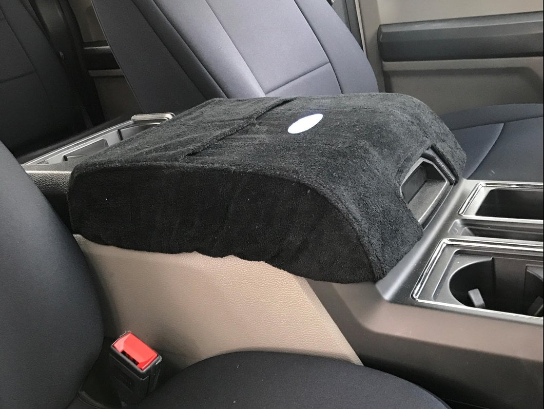 RedRock Center Console Cover with Ford Oval Logo (15-20 F-150 w/ Front Bucket Seats)