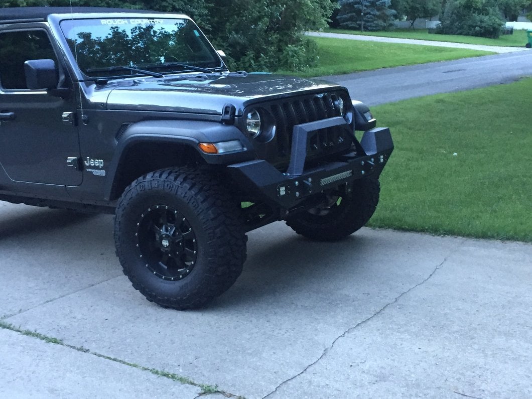 RedRock Max-HD Full Width Winch Front Bumper with Fog Lights and LED Light Bar (18-25 Jeep Wrangler JL)