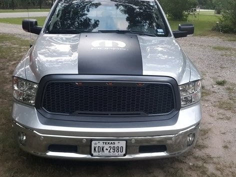 RedRock Baja Upper Replacement Grille with LED Lighting; Charcoal (13-18 RAM 1500, Excluding Rebel)