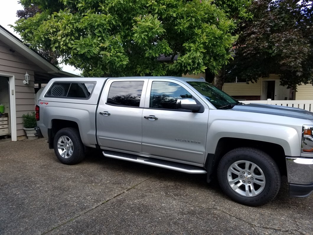 RedRock Top Half Standard Mirror Covers; Chrome (14-18 Silverado 1500)
