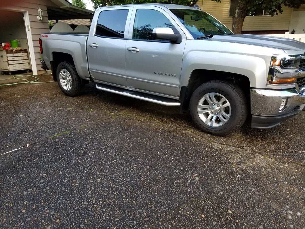 RedRock Top Half Standard Mirror Covers; Chrome (14-18 Silverado 1500)