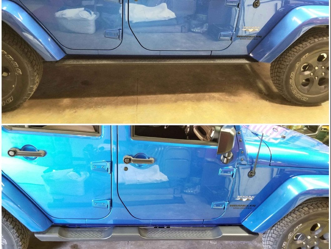 RedRock HD Straight Rocker Steps; Textured Black (07-18 Jeep Wrangler JK 4-Door)