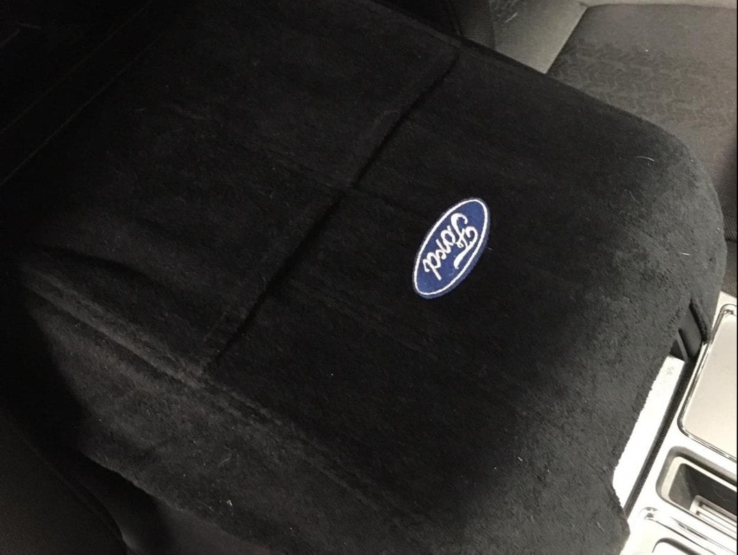 RedRock Center Console Cover with Ford Oval Logo (15-20 F-150 w/ Front Bucket Seats)