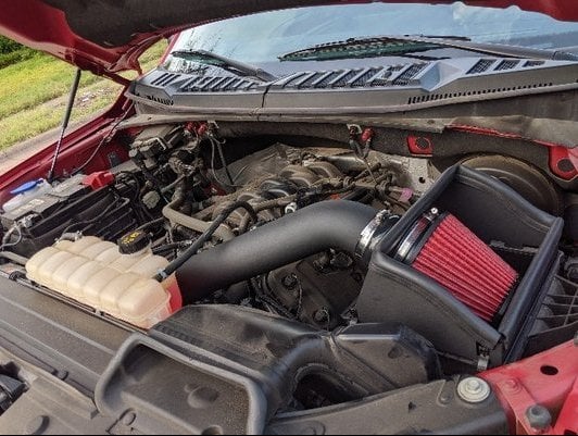 RedRock Cold Air Intake; Black Wrinkle (15-20 5.0L F-150)