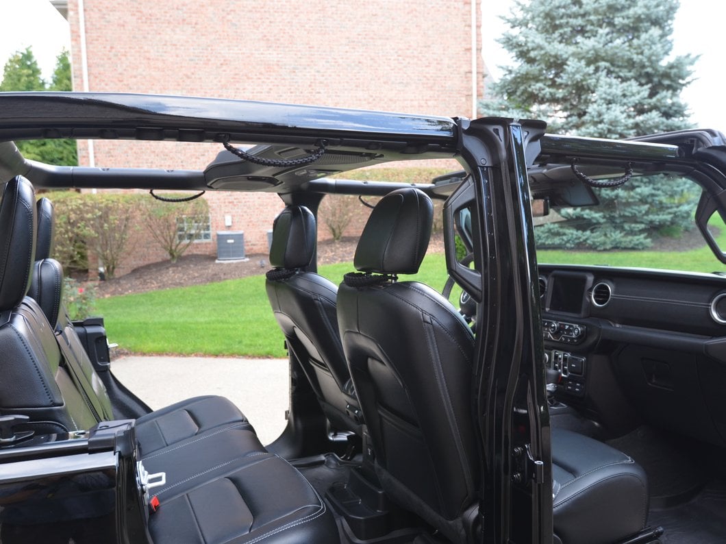 RedRock Headrest Paracord Grab Handles; Black (07-25 Jeep Wrangler JK & JL)