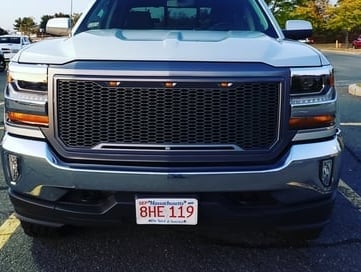 RedRock Baja Upper Replacement Grille with LED Lighting; Charcoal (16-18 Silverado 1500)