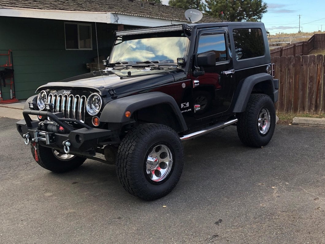 RedRock 3-Inch Round Curved Side Step Bars; Stainless Steel (07-18 Jeep Wrangler JK 2-Door)