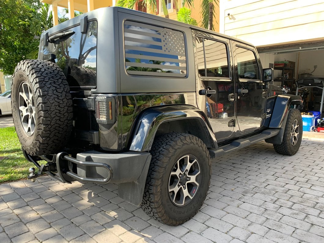 RedRock Rear Double Tube Bumper Guard; Gloss Black (07-18 Jeep Wrangler JK)