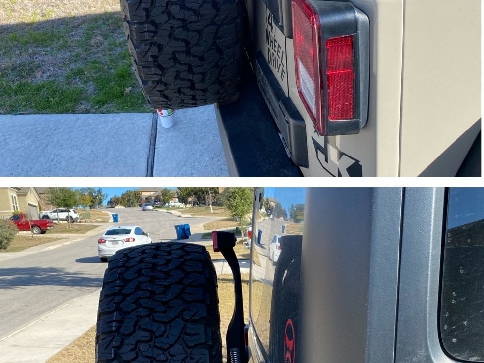 RedRock Spare Tire Relocation Mounting Bracket for Factory Tire Carrier (07-18 Jeep Wrangler JK)