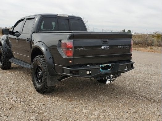 RedRock Tubular Off-Road Rear Bumper with LED Fog Lights (06-14 F-150)