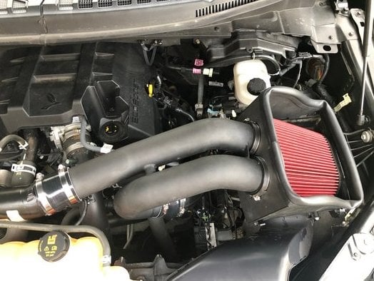 RedRock Cold Air Intake; Wrinkle Black (15-25 2.7L EcoBoost F-150)