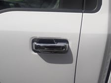 RedRock Door Handle Covers without Passenger Keyhole; Handle Covers Only; Chrome (15-20 F-150 Regular Cab, SuperCab)