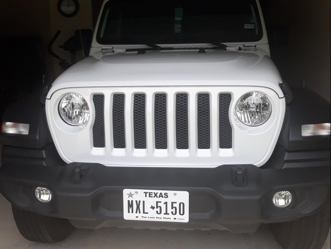 RedRock Front Grille Inserts; Black (18-23 Jeep Wrangler JL Sport w/o TrailCam)