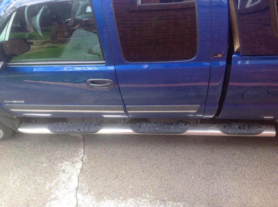 RedRock 5-Inch Oval Bent End Wheel to Wheel Side Step Bars; Stainless Steel (99-06 Silverado 1500 Extended Cab w/ 6.50-Foot Standard Box)