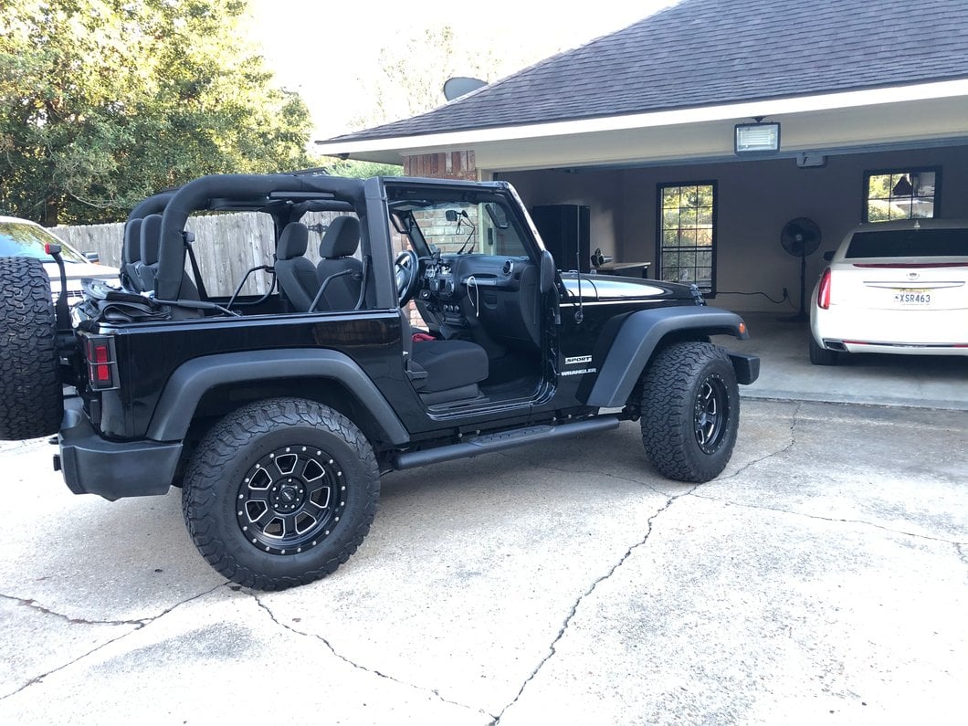 RedRock 4-Inch Oval Straight Side Step Bars; Textured Black (07-18 Jeep Wrangler JK 2-Door)