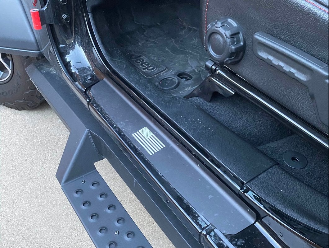RedRock Old Glory Door Entry Guards; Black (18-25 Jeep Wrangler JL)