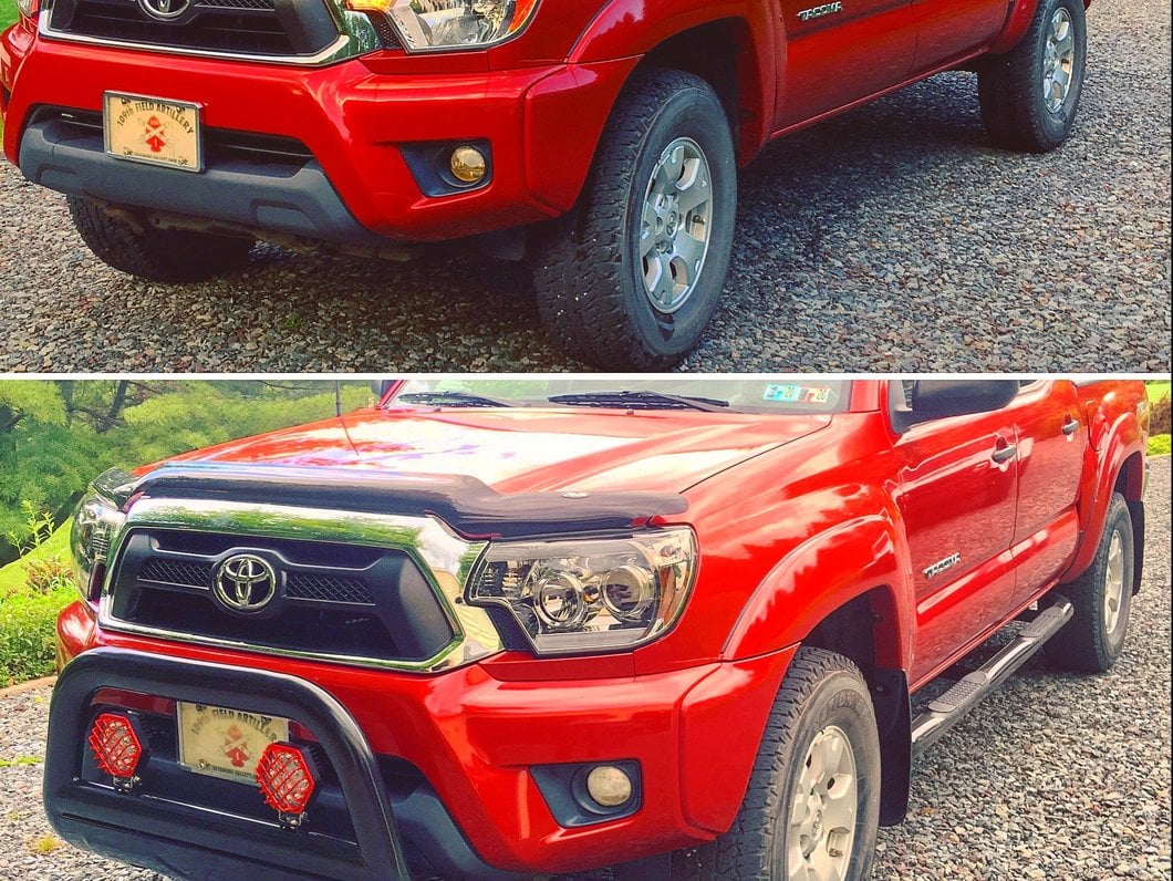 RedRock 3-Inch Side Step Bars; Black (05-23 Tacoma Double Cab)