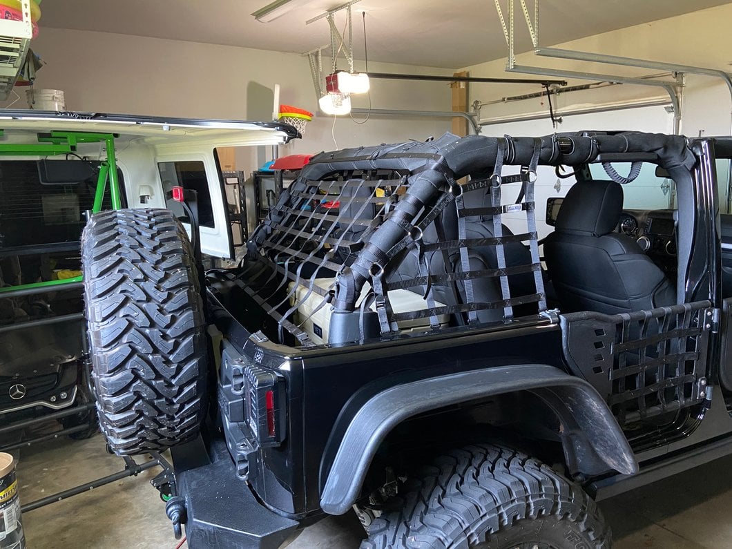 RedRock Cargo Wrap Around Net; Three Piece (07-18 Jeep Wrangler JK 4-Door)