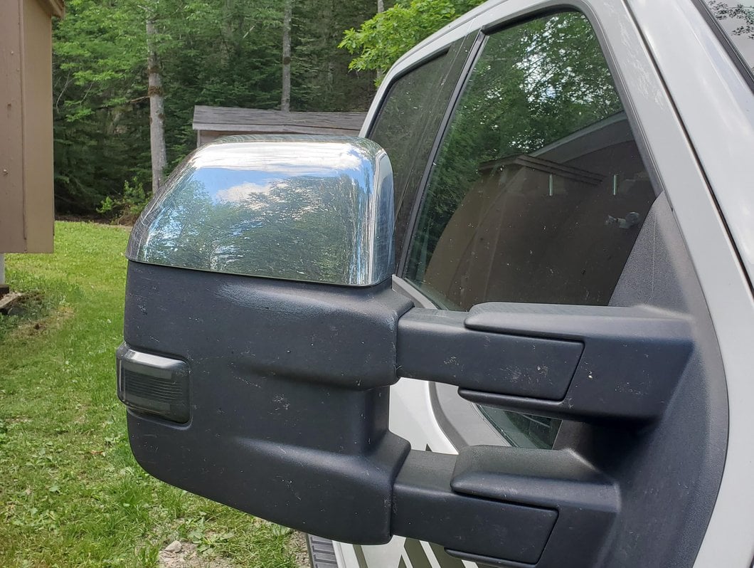 RedRock Top Half Mirror Covers for Towing Mirrors; Chrome (15-17 F-150 w/ Towing Mirrors)