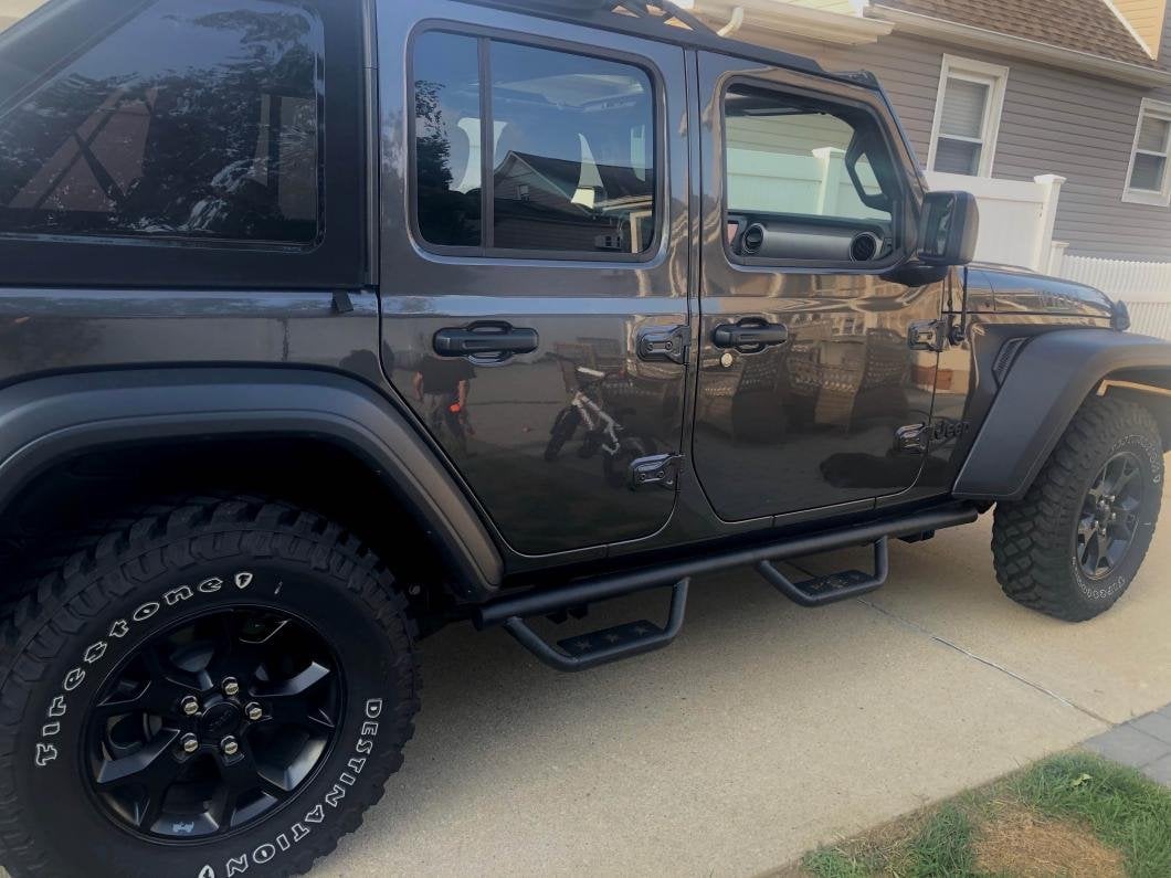 RedRock Solid Steel Drop Side Step Bars (18-25 Jeep Wrangler JL 4-Door)
