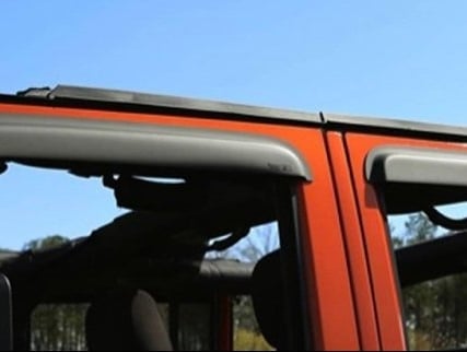 RedRock Window Deflectors; Front and Rear; Smoked (07-18 Jeep Wrangler JK 4-Door)