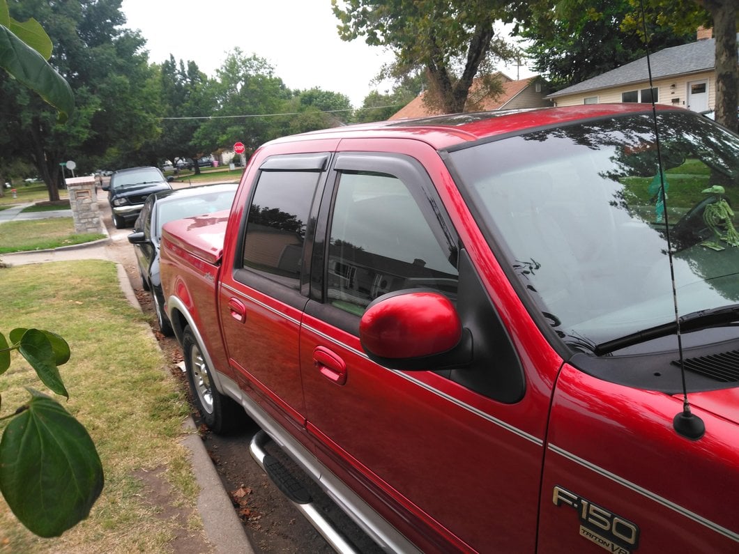 RedRock Window Deflectors; Front and Rear; Smoked (01-03 F-150 SuperCrew)