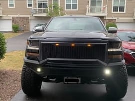 RedRock Baja Upper Replacement Grille with LED Lighting; Charcoal (16-18 Silverado 1500)