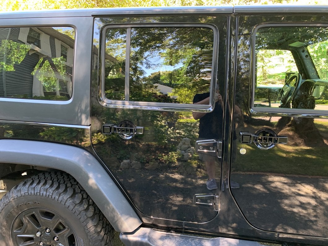 RedRock Aluminum Door and Tailgate Handle Set; Black (07-18 Jeep Wrangler JK 4-Door)