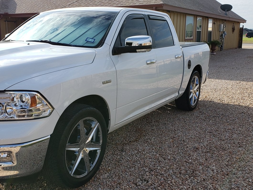 RedRock Top Half Mirror Covers without Turn Signal Light Cutout; Chrome (09-18 RAM 1500)